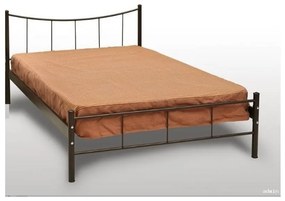 Κρεβάτι Xαμόγελο με τάβλες και στρώμα Prime της Comfort Strom 140χ190 διπλό Καφέ Σφυρήλατο