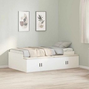 vidaXL Κρεβάτι με Αποθήκευση Λευκό 90x200 εκ.