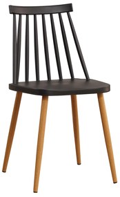 Καρέκλα ArteLibre CYGNET Μαύρο/Φυσικό PP/Μέταλλο 42x46x80cm