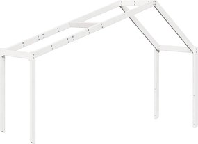 vidaXL Οροφή Κρεβατιού Παιδική Λευκό 203x80,5x142εκ. Μασίφ Ξύλο Πεύκου
