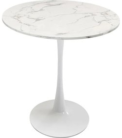 Τραπέζι Schickeria Λευκή Μαρμάρινη Όψη 80x80x74 εκ. - Λευκό