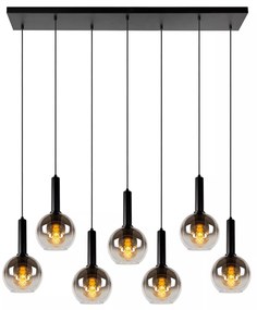 Φωτιστικό Κρεμαστό Lucide 45402-07-30 MARIUS Μαύρο Ματ (Black Mat)|Φυμέ (Smoke)