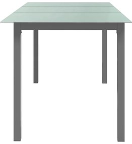 vidaXL Τραπέζι Κήπου Ανοιχτό Γκρι 150x90x74 εκ. από Αλουμίνιο / Γυαλί