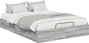 vidaXL Κρεβάτι Οθωμανικού Τύπου Γκρι Sonoma 140 x 200 cm