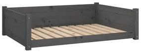 vidaXL Κρεβάτι Σκύλου Γκρι 95,5 x 65,5 x 28 εκ. από Μασίφ Ξύλο Πεύκου