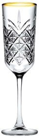 Ποτήρι Σαμπάνιας Golden Touch Timeless SP440356G4GD Φ6,4x22,5cm 175ml Clear-Gold Espiel Glass