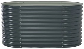 vidaXL Ζαρντινιέρα Υπερυψωμένη Γκρι 160x80x81 εκ. Γαλβανισμ. Χάλυβας