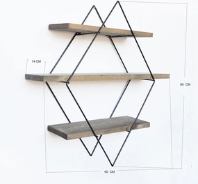 Wall Shelf Wr007 Walnut
Black