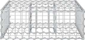 vidaXL Ανασηκωμένο κρεβάτι gabion Ασημί