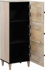 vidaXL Highboard Λευκό 40 x 33 x 110 εκ Μασίφ ξύλο μάνγκο