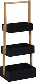 Ραφιέρα δαπέδου Arvy pakoworld μπαμπού σε μαύρη-φυσική απόχρωση 32x20x75.5εκ