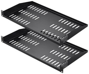 VEVOR 2PCS 1U Server Rack Shelf 10"/254 mm Depth Vented Rack Mount Shelf Tray