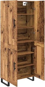 vidaXL Highboard 2 pcs Παλιό Ξύλο 69,5 x 34 x 180 εκ.
