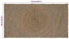 vidaXL Χαλί Γκρι 60 x 110 cm Γιούτα