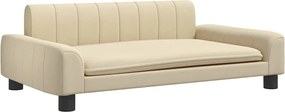 vidaXL Κρεβάτι Σκύλου Κρεμ 90 x 53 x 30 εκ. Υφασμάτινο