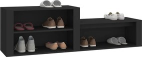 vidaXL Παπουτσοθήκη Μαύρο 150x35x45 εκ. από Επεξεργασμένο Ξύλο