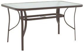 Τραπέζι Valor μέταλλο καφέ-γυαλί 140x80x70εκ 140x80x70 εκ.