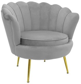 Πολυθρόνα Daimon 128-000001 79x74x78cm Grey-Gold Velvet, Metal