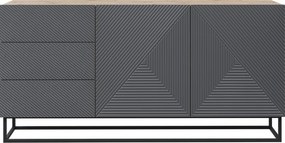 Μπουφές Sky 167x81x43cm Ανθρακί + Rivier Stone με πόδια - BOG4589