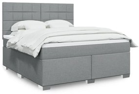 ΚΡΕΒΑΤΙ BOXSPRING ΜΕ ΣΤΡΩΜΑ ΑΝΟΙΧΤΟ ΓΚΡΙ 180X200 ΕΚ. ΥΦΑΣΜΑΤΙΝΟ 3290567