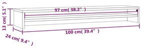 Βάση Οθονών Sonoma Δρυς 100 x 24 x 13 εκ. από Επεξ. Ξύλο - Καφέ