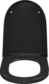 vidaXL Κάλυμμα Λεκάνης με Soft Close &amp; Quick Release Μαύρο