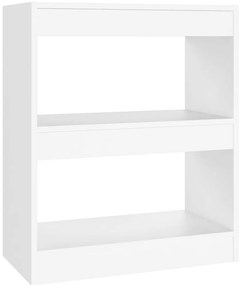 vidaXL Βιβλιοθήκη/Διαχωριστικό Χώρου Λευκό 60x30x72 εκ. Επεξ. Ξύλο