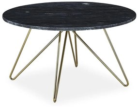Τραπεζάκι σαλονιού Concept 55 210, Γκρι μάρμαρο, Γυαλιστερός ορείχαλκος, 45cm, Μάρμαρο, Στρόγγυλος