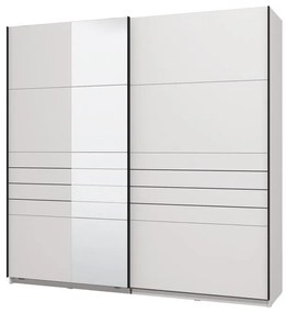 Ντουλάπα Συρόμενη VEYMONT 220 OG με Καθρέπτη Λευκή 220x61x218εκ. 220x61x218 εκ.