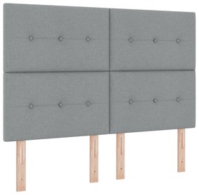 vidaXL Κρεβάτι με Βάση και Στρώμα Ανοιχτό Γκρι 140x200 εκ Ύφασμα