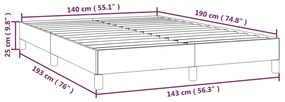 Πλαίσιο Κρεβατιού Σκούρο Γκρι 140 x 190 εκ. Βελούδινο - Γκρι