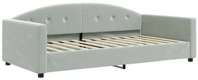 vidaXL Καναπές Κρεβάτι Συρόμενος Αν. Γκρι 100x200εκ. Βελούδο Στρώματα