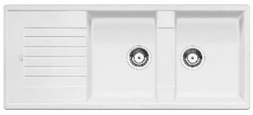 Blanco Zia 8 S White SILGRANIT™ PuraDur™ Γρανιτένιος Νεροχύτης Ένθετος Αντιστρεφόμενος με 2 Γούρνες και Ποδιά 116x50cm