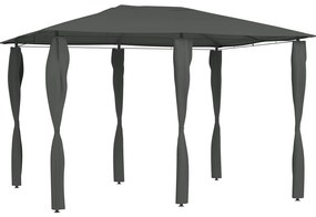 vidaXL Κιόσκι με Καλύμματα Στύλων Ανθρακί 3 x 4 x 2,6 μ. 160 γρ./μ²