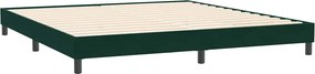 vidaXL Κρεβάτι Boxspring με Στρώμα &amp; LED σκούρο πράσινο 180x220cm Βελούδινο