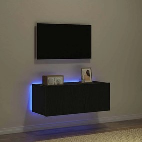 vidaXL Ντουλάπι Τηλεόρασης Τοίχου 80 x 35 x 31 cm Μαύρη Οξυά
