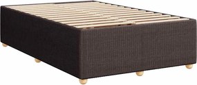 vidaXL Κρεβάτι Boxspring με Στρώμα Σκούρο Καφέ 120x190 εκ Υφασμάτινο