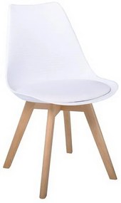 Καρέκλα Martin Stripe ΕΜ136,14S 49x56x82cm White Σετ 4τμχ Ξύλο,Πολυπροπυλένιο