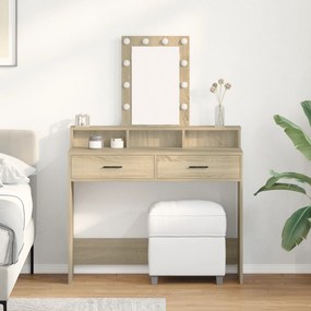 vidaXL Τουαλέτα με LED Φώτα Σομάνο Δρυς 100x41x140 εκ