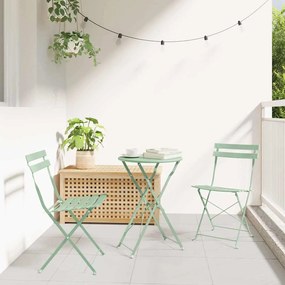 vidaXL Φορητό Σετ Μπιζερί 3 pcs Ανοιχτό μέint Ατσάλι