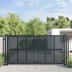 vidaXL Πόρτα Κήπου Ανθρακί 300x125 εκ. Ατσάλι