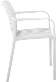 MODA Πολυθρόνα-Pro Στοιβαζόμενη, PP-UV Protection Απόχρωση Άσπρο   1τμχ