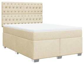 ΚΡΕΒΑΤΙ BOXSPRING ΜΕ ΣΤΡΩΜΑ ΚΡΕΜ 160X200 ΕΚ. ΥΦΑΣΜΑΤΙΝΟ 3290551