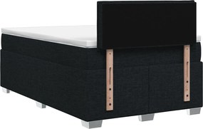 vidaXL Κρεβάτι box spring με στρώμα Μαύρο 120 x 190 cm Ύφασμα