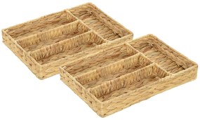 HOMCOM Σετ 2 Καλαθιών Αποθήκευσης με Διαμερίσματα για Οργάνωση Αντικειμένων, για Σαλόνι, Κουζίνα, Υπνοδωμάτιο