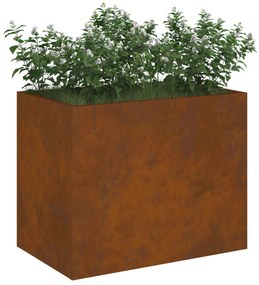 vidaXL Γλάστρα Κήπου Καφέ 50 x 32 x 40 εκ. Φθαρμένο ατσάλι