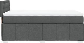 vidaXL Κρεβάτι Boxspring με Στρώμα Σκούρο Γκρι 90x190 εκ. Υφασμάτινο
