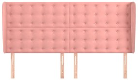 vidaXL Κεφαλάρι με Πτερύγια Ροζ 183x23x118/128 εκ. Βελούδινο