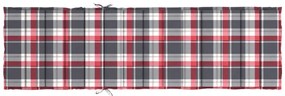vidaXL Μαξιλάρι Ξαπλώστρας Κόκκινο Καρό 200x50x3 εκ. από Ύφασμα Oxford
