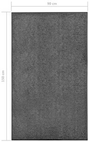 vidaXL Πατάκι Εισόδου Πλενόμενο Ανθρακί 90 x 150 εκ.